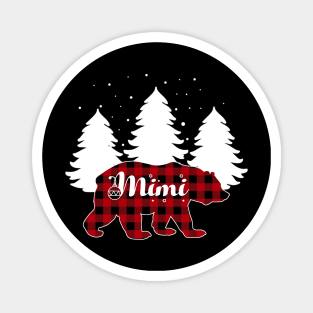 Buffalo Red Plaid Mimi Bear Matching Family Christmas Magnet